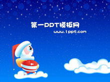 Download del modello PPT di sfondo di Babbo Natale