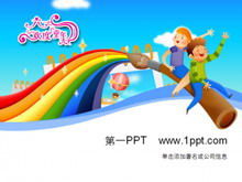 Znakomity szablon PPT dla dzieci z kreskówek do pobrania