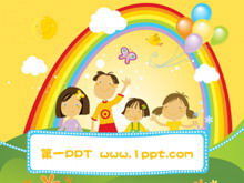 Șablon PPT pentru ziua copiilor în stil desen animat