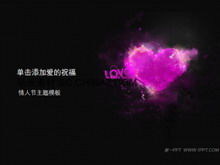 Latar belakang hitam nada ungu template PPT Hari Valentine