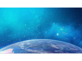 Image d'arrière-plan PPT de planète étoilée bleue simple