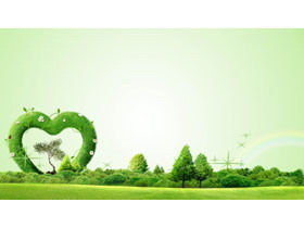 Gambar latar belakang PPT pohon hijau rumput hijau
