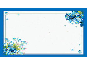 Image d'arrière-plan PPT fleur aquarelle bleue