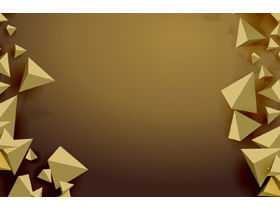 Imagen de fondo PPT triángulo tridimensional dorado