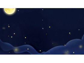 Cartoon nocne niebo obraz tła PPT