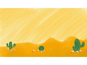 Imagen de fondo PPT de cactus del desierto de dibujos animados