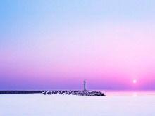 Beautiful sky sea nature PPT background picture