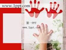 Malowanie odcisków dłoni szablon tło PPT do pobrania