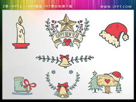 19 materiale PPT natalizio colorato retrò dei cartoni animati