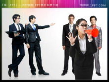 6 personaje de afaceri la locul de muncă material ilustrativ PPT