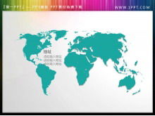 Yeşil düz dünya haritası PPT illüstrasyon ücretsiz indir