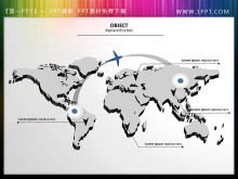 世界地図の美しい3D立体デザインPPT素材ダウンロード