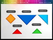 Pięć zestawów wykwintnych materiałów PPT do pobrania winiet tangram