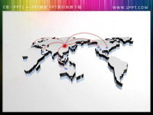 3d three-dimensional world map PowerPoint illustration
