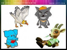 Cztery zwierzęta z kreskówek zjeżdżają z materiału do rysowania