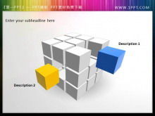 Material de vinetă PPT pentru cub Rubik compus din mai multe cuburi