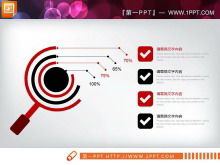 Czerwono-czarne płaskie podsumowanie pracy na koniec roku Wykres PPT Daquan