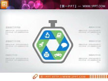 Download del pacchetto grafico PPT del piano di lavoro fresco e piatto blu e verde