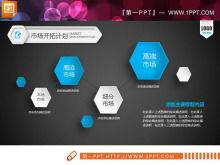 Синий и белый микро-трехмерный бизнес-план PPT диаграмма Daquan