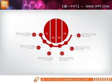 红色扁平商务PPT图表免费下载