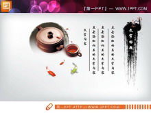 Téléchargement du package de graphiques PPT de style chinois à encre dynamique