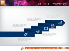 Ciemnoniebieski płaski biznesowy wykres PPT Daquan