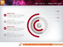 Красный и серый плоский бизнес-сводный отчет PPT-диаграмма Daquan