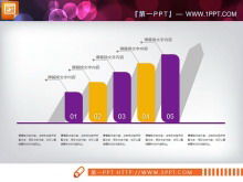 Grafico PPT di riepilogo del lavoro piatto viola e giallo Daquan