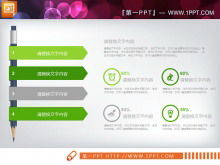 Rapporto di sintesi del lavoro piatto verde Grafico PPT Daquan