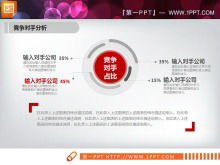 Красный плоский бизнес диаграмма PPT Daquan