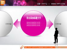 Material de diagrama de relacionamento PPT rosa