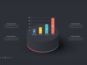 3 grafik ppt analisis data silinder hitam indah bisnis keren