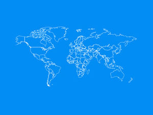 Material de ppt de mapa mundial de línea de punto de color editable
