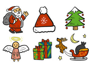 Material de icono de ppt de dibujos animados de navidad transparente de fondo