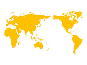 บล็อกสีของเส้นเทมเพลตวัสดุ ppt แผนที่โลกที่แก้ไขได้