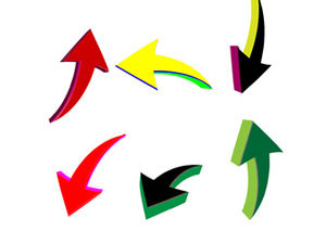 Several three-dimensional arrow ppt material downloads that can modify the color