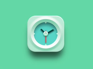 Ppt drawing three-dimensional texture clock-clock icon material