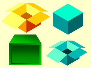 Modèle de matériau ppt cube de boîte de papier