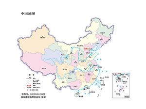 China-Karte, USA-Karte, Weltkarte ppt-Vorlage (einschließlich China-Karte AI-Vektorquelldatei)
