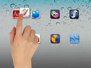 ipad organizza il modello di effetto speciale di animazione ppt effetto icona mobile touch desktop
