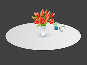 Modèle d'animation d'effets spéciaux de table à manger rotative ppt
