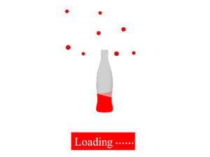 Animation d'effets spéciaux ppt de barre de progression de chargement de bouteille de coke