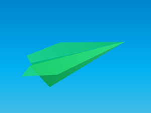 Processo de origami de avião de papel e animação de efeitos especiais de rotação de 360 ​​graus