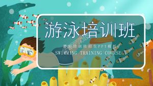 Wakacyjny pływanie szkolenie wstęp do klasy rekrutacji szablon ppt promocji