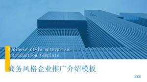 Modello ppt promozione aziendale grattacielo blu