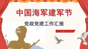 Plantilla ppt del informe de trabajo del día del ejército de la marina china