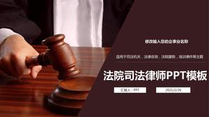 Percussion gavel Chinese justice ppt template