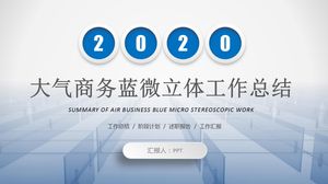2020 biznes niebieski mikrosom kwartalny raport podsumowujący prace ogólne szablon ppt