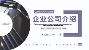 Plantilla ppt de presentación corporativa de negocios púrpura