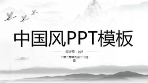 Modelo de ppt estilo chinês cinza simples e elegante